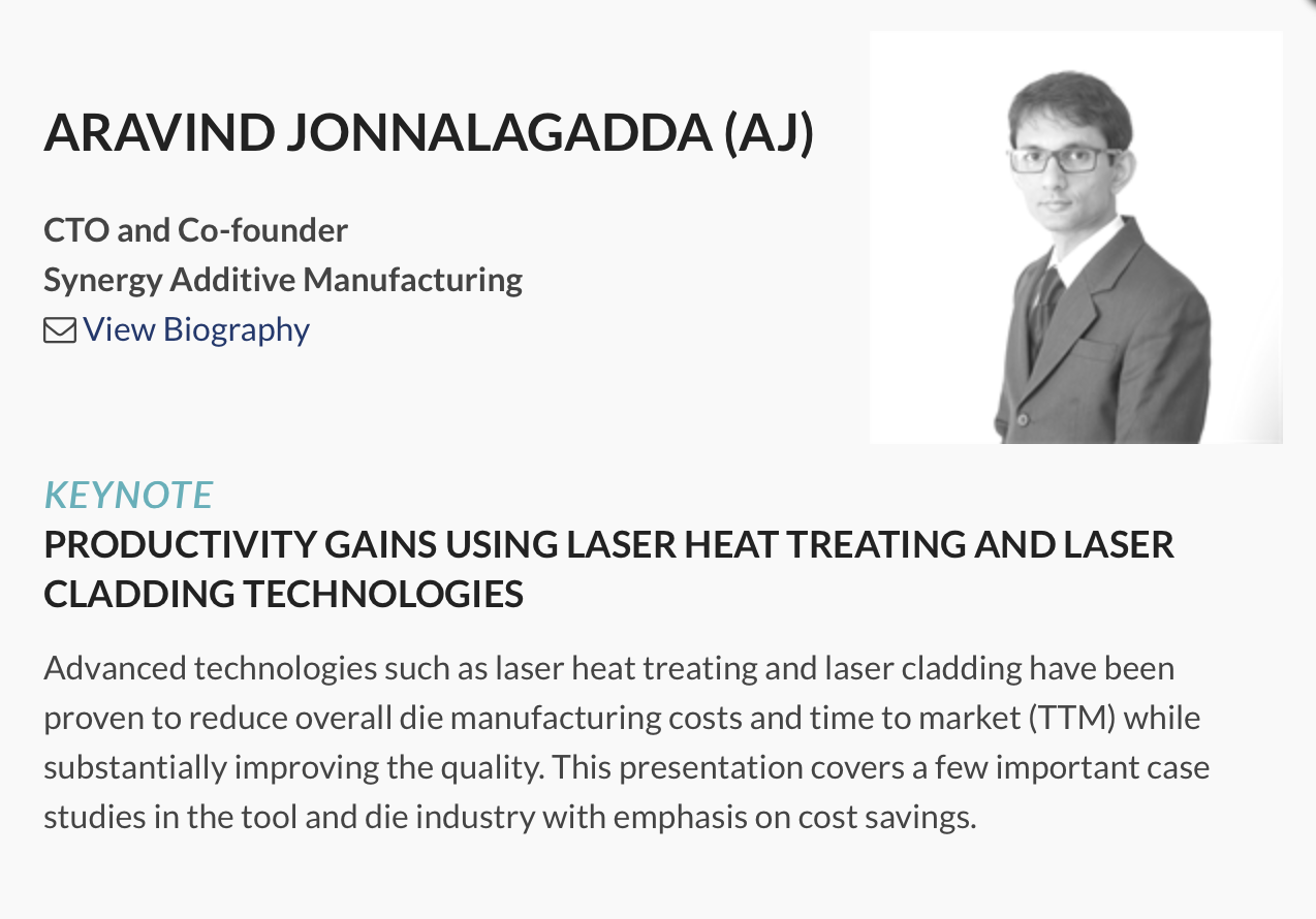 Synergy Additive Manufacturing LLC Speaks at Metal Stamping Technology